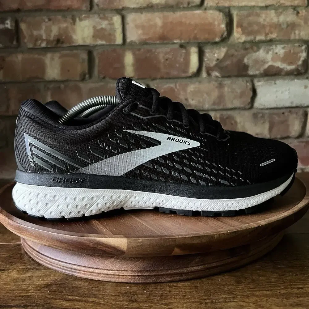 Brooks Ghost 13 Womens Size 9 Black White Neutral Cushion Running Shoes Sneakers